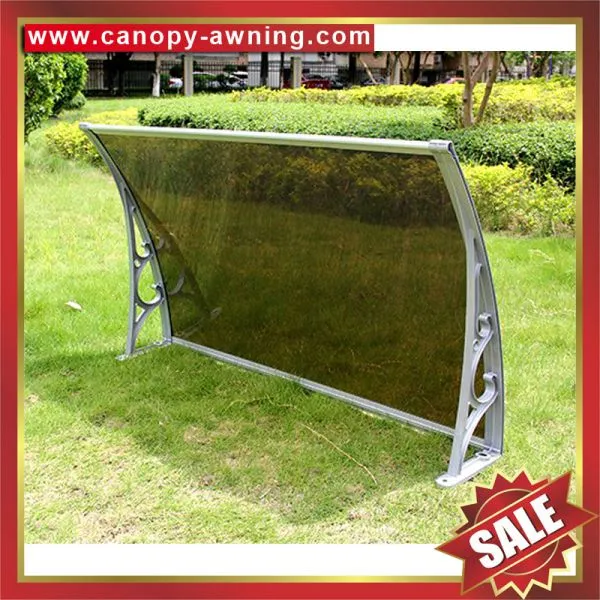 Hot Sale House Door Window Diy pc Polycarbonate Awning Canopy Shelter Canopies Shield Cover Shield With Aluminum Alu Bracket Support Arm photo-5