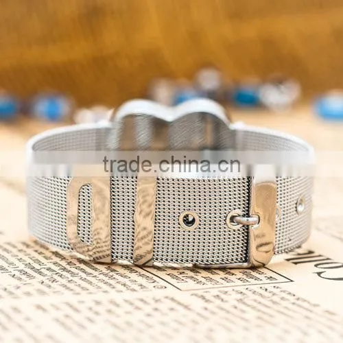 18mm Stailess Steel Slide Round Locket Fancy Wrist Band photo-2