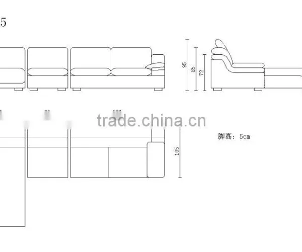 Big Size L-shape Sectional Leather Sofa Cheap Leather Sofa Set Leather Sofa in Poland photo-2