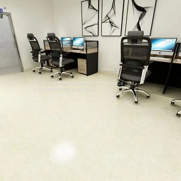 GKBM Greenpy SY-S3013 4mm Eco-Friendly Waterproof Click Luxury Yellow Rock Stone Plastic Composite SPC Flooring for Office photo-4