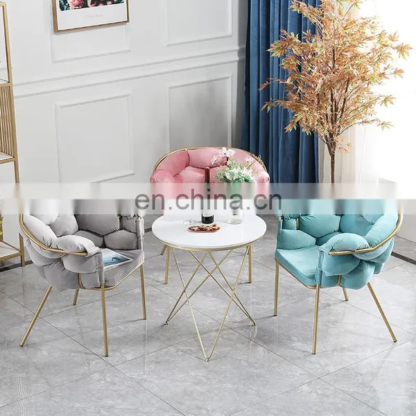 Restaurant Tufted Chairs Italian Minimalist Velvet Fabric Single Chair photo-5