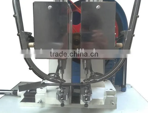 HAS VIDEO 195 Cycles 2 Heads Electric Paper Bag,Non Woven Bag,Shopping Bag Semi Automatic Eyelet Punch Machine photo-3