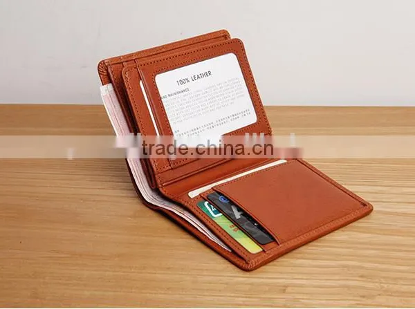High Quality Vintage Style Genuine Leather Men's Bifold Wallet Small Wallet for Gifts photo-5