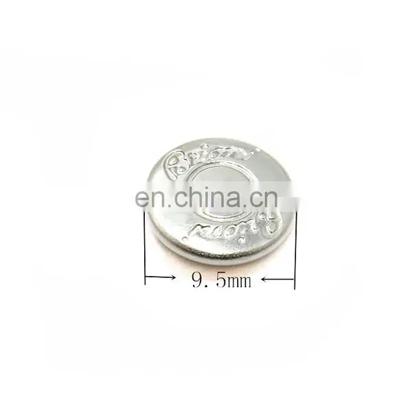 9.5mm Silver Logo Metal Jeans Button photo-3