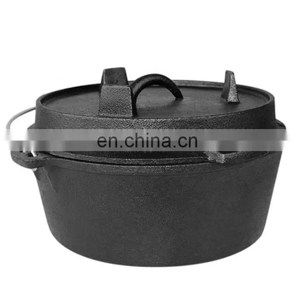 China Cast Iron Camping Pot With Black Surface and Handle photo-5