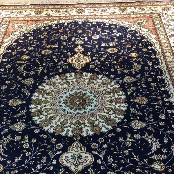 Blue Carpet Handmade Silk Persian Carpets 6x9ft photo-5