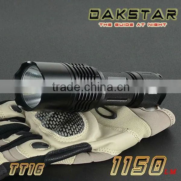 DAKSTAR TT16 LED 1150LM XML T6 18650 Superbright Police Rechargeable Emergency Aluminum Tactical Torch Quality Choice