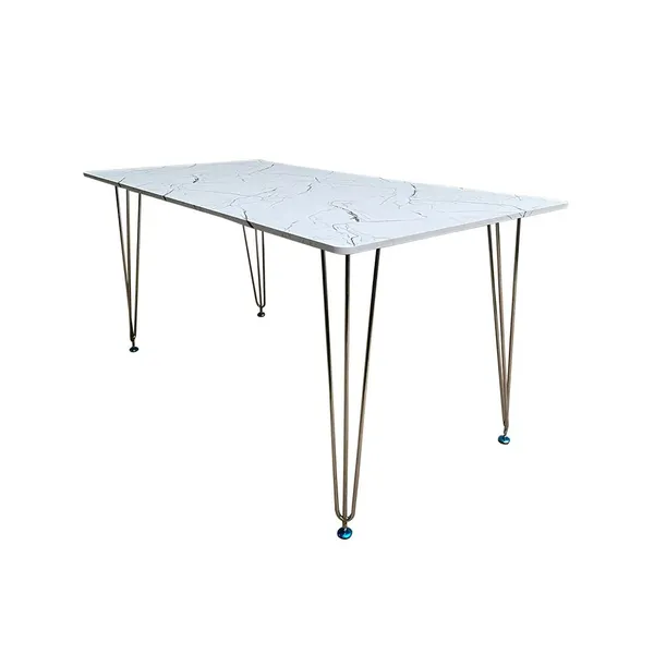 Multi-Color Thin Iron Leg Density Board Dining Table
