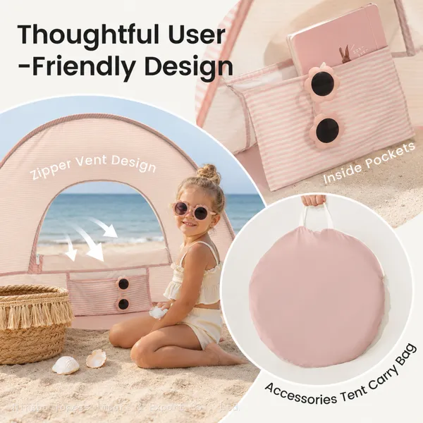 Pop Up Baby Tent With UV Protection, Portable Baby Beach Essentials, 35.4