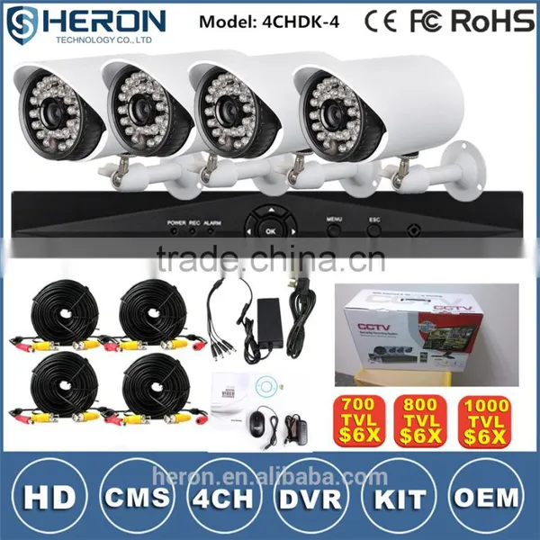 4/8/16ch HD 1000TVL H.264 P2P A Key Internet DVR KITs Security Cctv Camera System photo-6