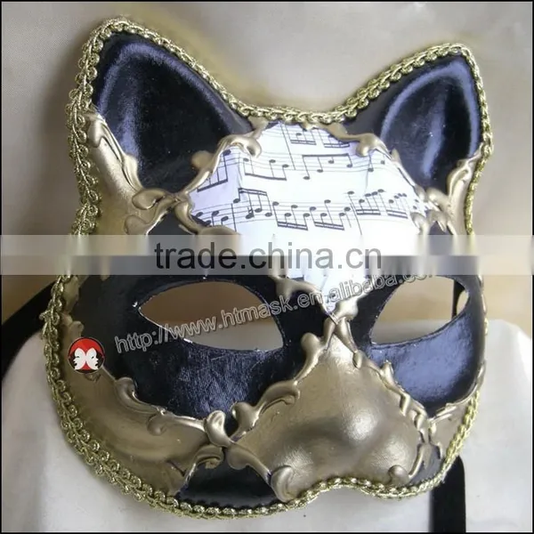 Freehand Sketching Halloween Mask Dance Party Mask Half Face Cloth Mask Cat Mask photo-3