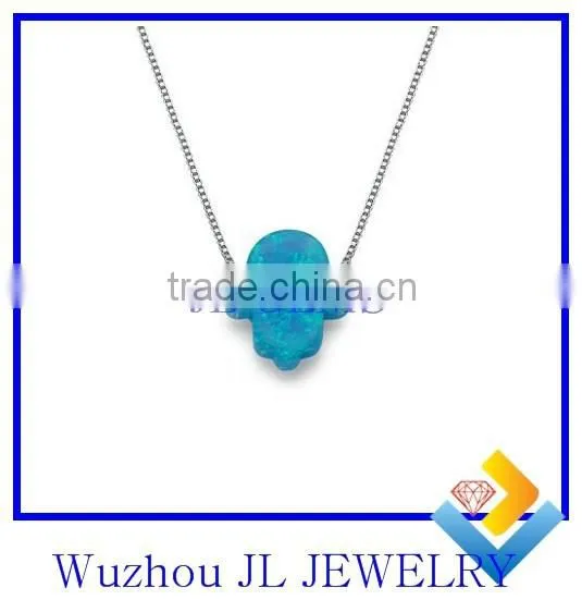 Wholesale 925 Sterling Silver High Quality Hot Opal Hamsa/hand Necklace Jewelry photo-4