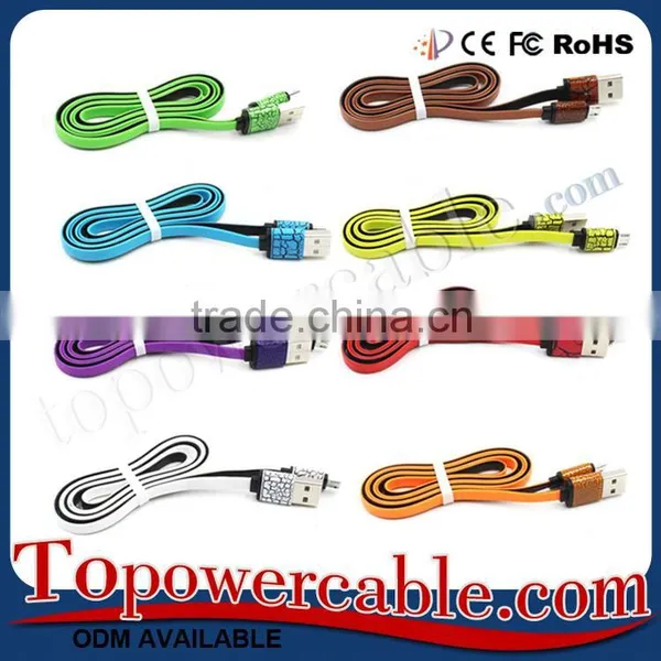 Factory Supply Wholesale Long Flat Noodle Nylon Braided USB Data Cables photo-5