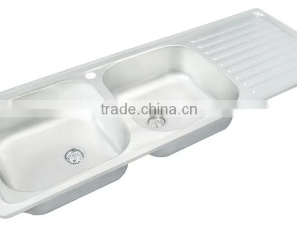 1200*440mm XAL12044 Double Bowl Stainless Steel Sink Satin Mat or Polish Finish for South America