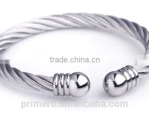 NEW Design Silver With 18K Gold Cable Cuff Bangles Classics Bracelet photo-5