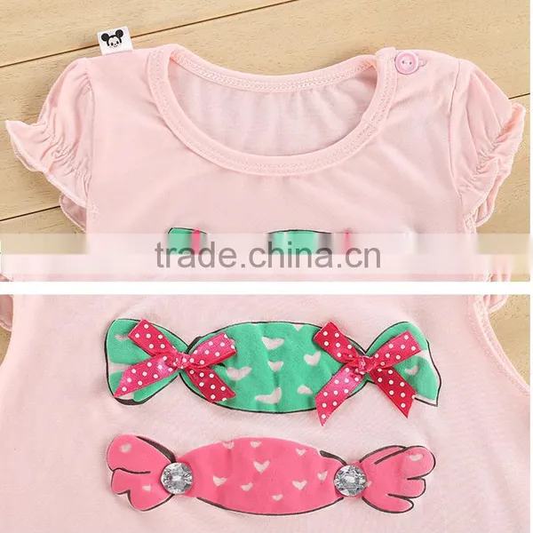 2016 Baby Girl Summer Set Chest Applique Girls Boutique Clothing Sets Children's Clothing Sets for Girls photo-2
