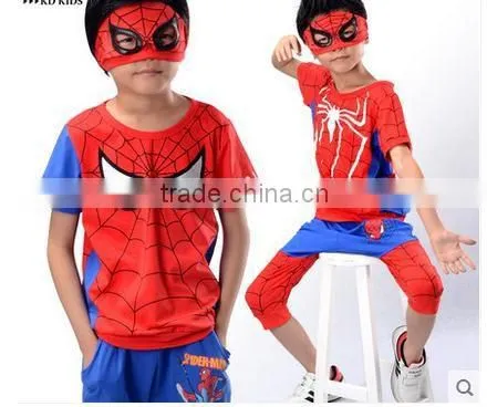 The 2015 Boys in the Summer Wear Suits New Children Children Cartoon Short Sleeved Spider Man Two Piece photo-3
