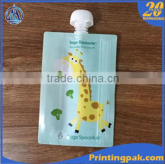 Moisture and Leak Proof Barrier Reusable Stand up Baby Food Squeeze Pouch Bag photo-2