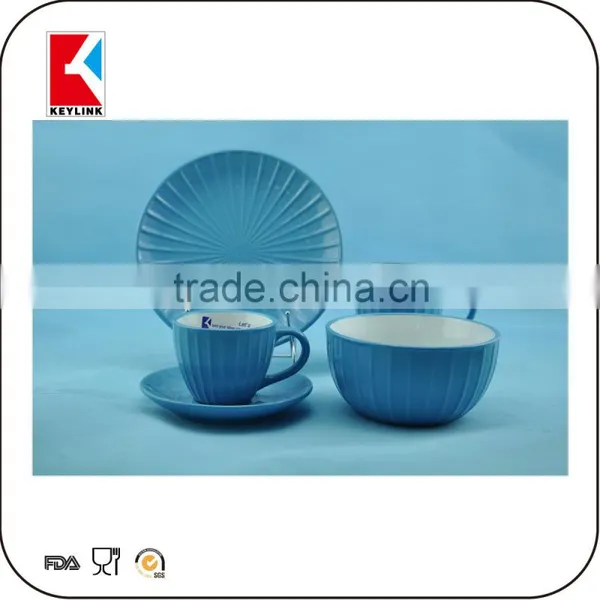 Hot Sale 16pcs Dinner Set Ceramic Popular Emboss Dot Ceramic Dinner Set photo-5