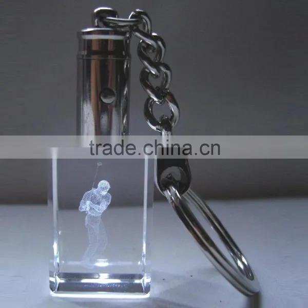 Ford Car Logo Crystal Glass Keyrings Promotional With Led Light photo-2