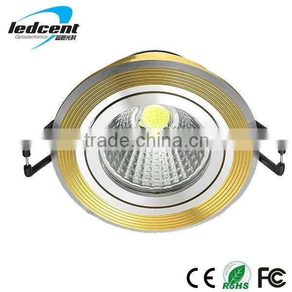Led Downlight Housing Aluminum in Gold With Silver