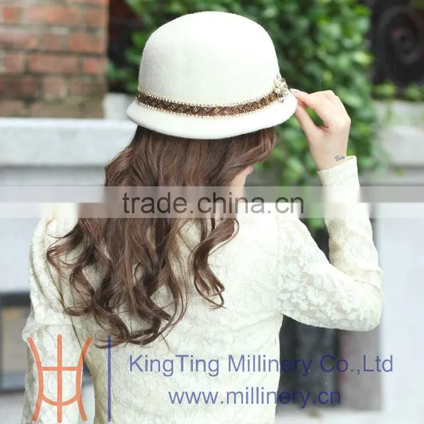 Fashion Winter Women Church Party Hats Fedora photo-3