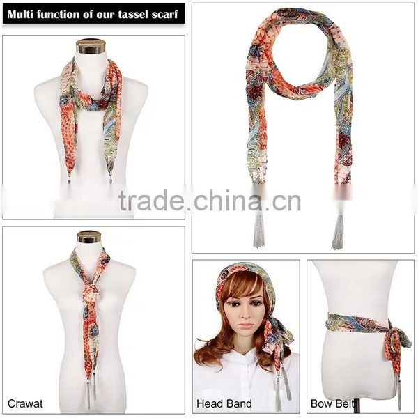 2015 Fashion Paisley Print Lightweight Infinity Loop Scarf photo-6