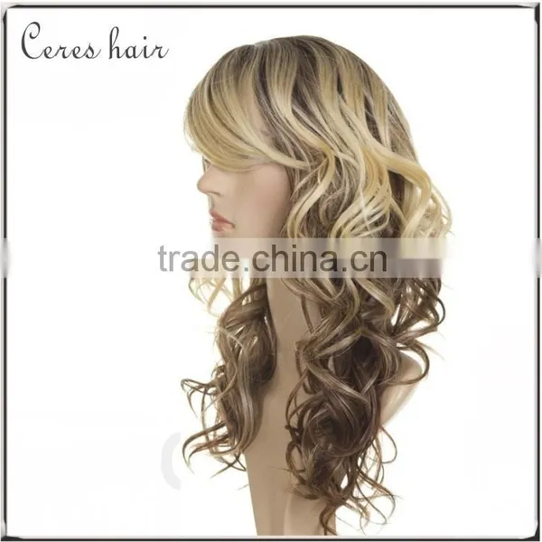 Blonde Long Curly Human Hair Wig 100% Remy Brazilian Virgin Hair Full Lace Wig Quality Choice photo-2