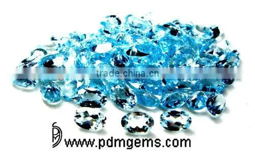 Sky Blue Topaz Semi Precious Gemstone Oval Cut Lot For Platinum Bracelet From Jaipur photo-2