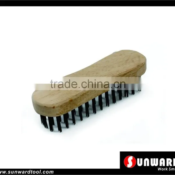 Scrubbing Wooden Round Block Wire Brush,without Handle