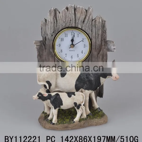 Farm Polyresin Cow Table Clock photo-4