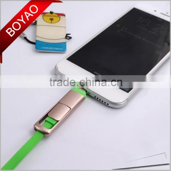 2016 Creative Two Sided Flat USB Cable, Retractable Noodle 2 in 1 Usb Charging Cable CE FCC ROHS photo-6