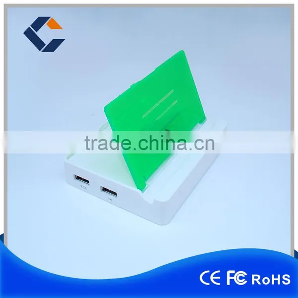 Unique Design 15w 5v 3.1a Dual Ports Usb Power Adapter With Stent For Phone Charging