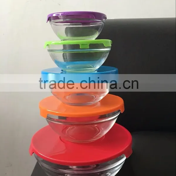 Color Lid Five Size Available Crisper Style Retaining Freshness Glass Bowl photo-2