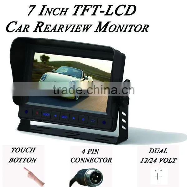 7 Inch TFT-LCD Car Rearview Monitor With Dual Video Input