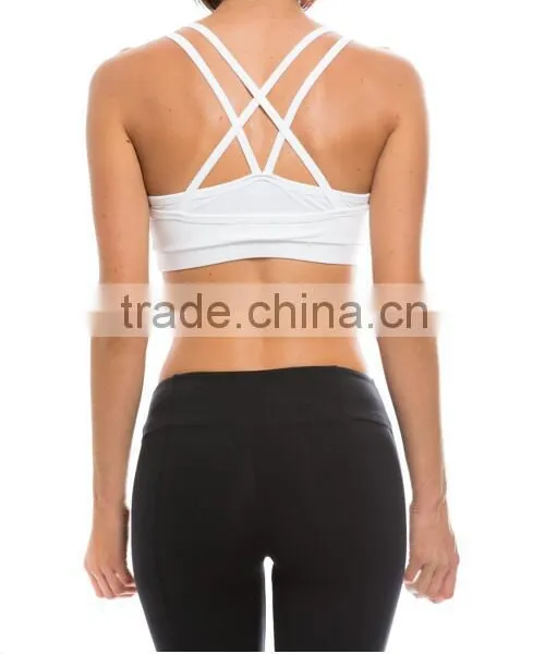 Sexy Multi Layers Sports Wear Top Nylon Spandex Strap Fitness Bra photo-3