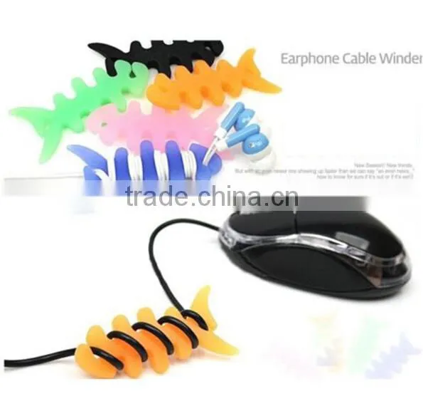 Fish Bone Silicone Earbud Cable Winder / Earphone Cord Winder / Cable Wire Organizer photo-2