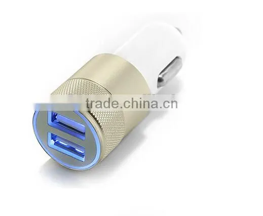 China Manufacture 3.1A Dual USB Car Charger With Bullet Shape Usb Cigarette Car Charger, Car Usb Charger photo-2