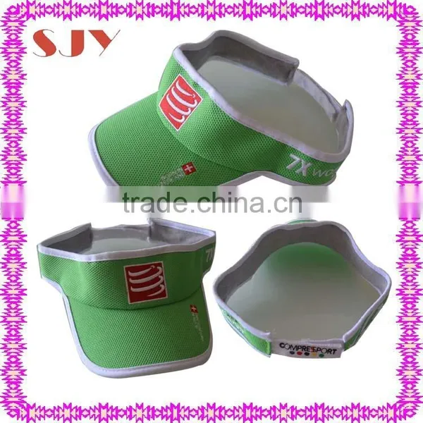 100%polyester White Piping Custom Design Vintage Visor Cap photo-3