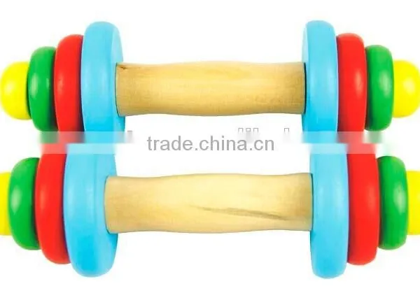 Colorful Wooden Dumbbell For Children and Women photo-3