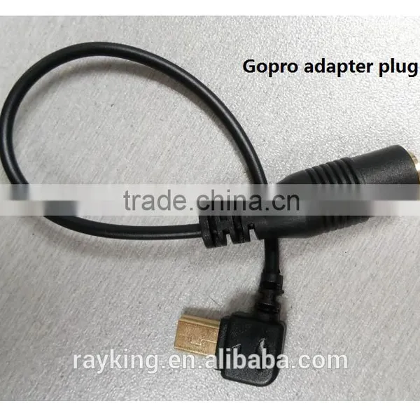 Mini USB Adaptor TRS Output, Gopro Camera Hero 3/3+/4 Adapter Connect With Recording Microphone photo-2