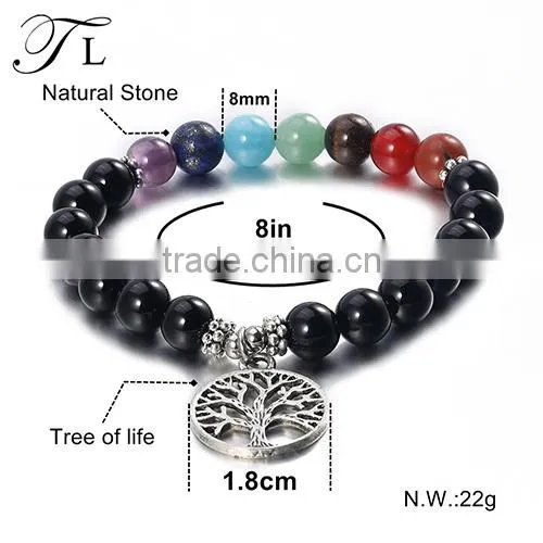 Stainless Steel and Natural Stone Beads Bracelet Men Jewelry Bracelet photo-2