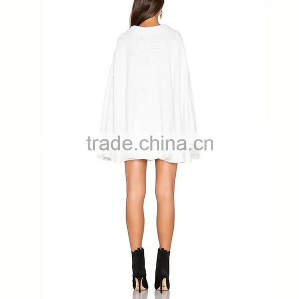 OEM Woman Tops Clothing Poncho Coat Fashion Pullover Sweater Knit Cape photo-4