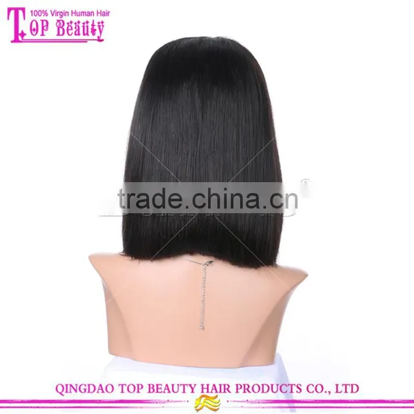 150 Density Wholesale Price Large Stock Short Hair 12 Inches Middle Part Human Hair Short Bob Lace Front Wig photo-5