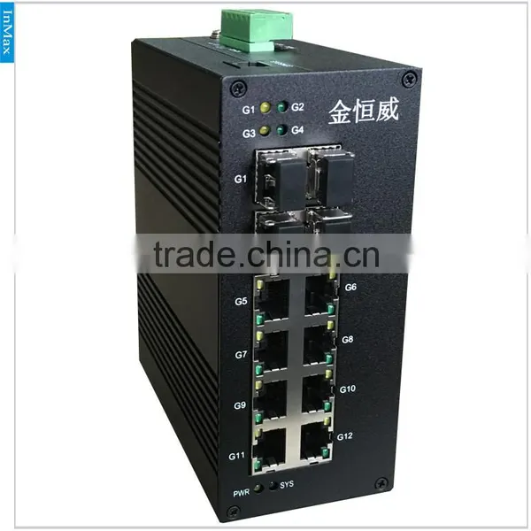 Full Gigabit Fiber Optic Ethernet Switch, 4GSFP+8GE Network Switch for ITS I712A photo-2