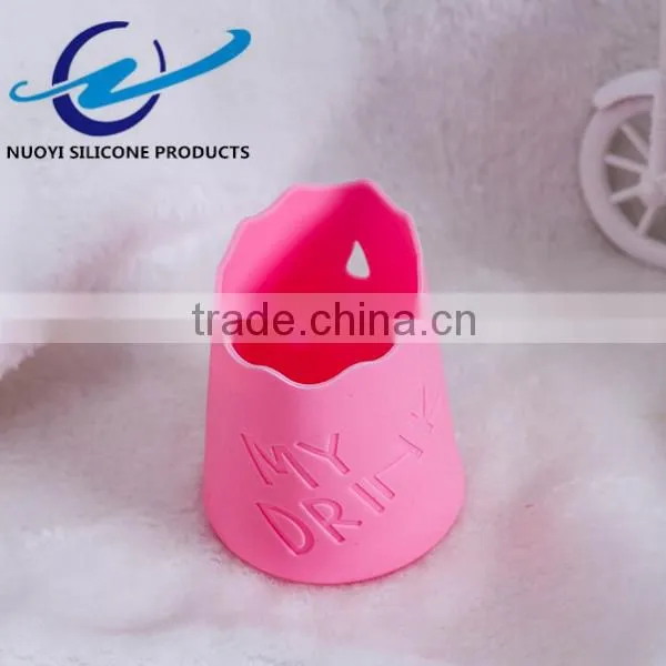 Candy Color Glass Bottle Silicone Cup Sleeve for Creative Mug photo-2
