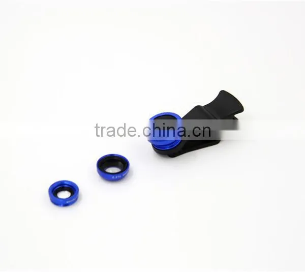 Universal Circle Clip 3 in 1 Zoom Lens for Mobile Phone Lens Wide Angle Lens Marco Lens