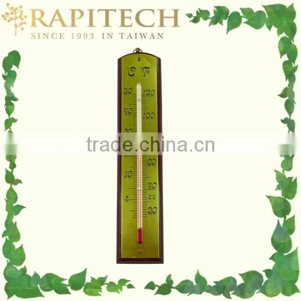 Mahogany Garden Metal Thermometer