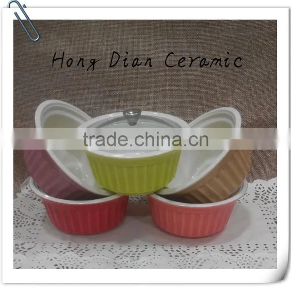 Stoneware -mini Casserole With Lid, Ceramic Ramekin Wholesale,ceramic Bowl Wholesale photo-2