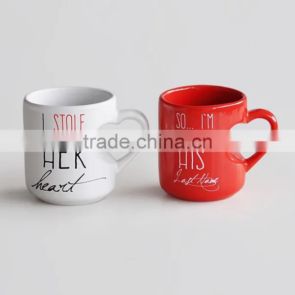 Heart Shape Ceramic Coffee Mug,stoneware With Decal photo-2